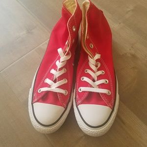 Brand new red high top converse